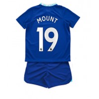 Fotbalové Dres Chelsea Mason Mount #19 Dětské Domácí 2022-23 Krátký Rukáv (+ trenýrky)